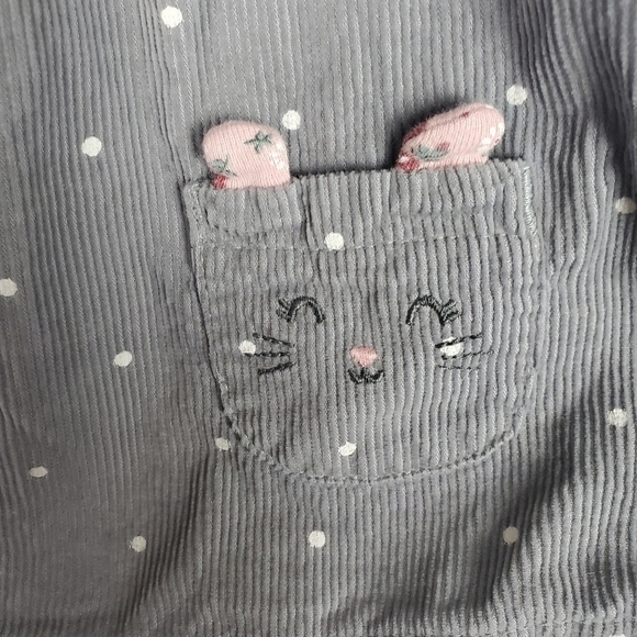 Infant Girls CARTER'S Sleeveless Bunny Polka Dot 100% Cotton Dress - 6 Months - Picture 2 of 4